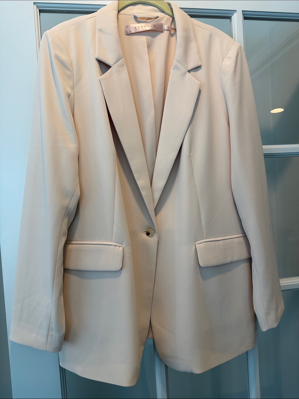 ESQUALO Cream Single-Button Blazer